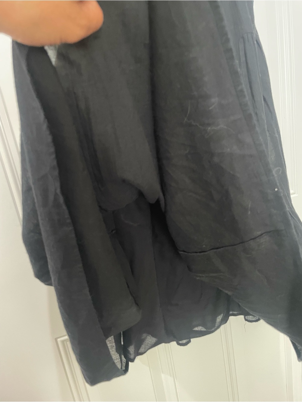 Jenni Kayne Midi Dress MEDIUM Black Cotton Linen Tiered Quiet Luxury Minimal - Picture 5 of 6